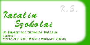 katalin szokolai business card